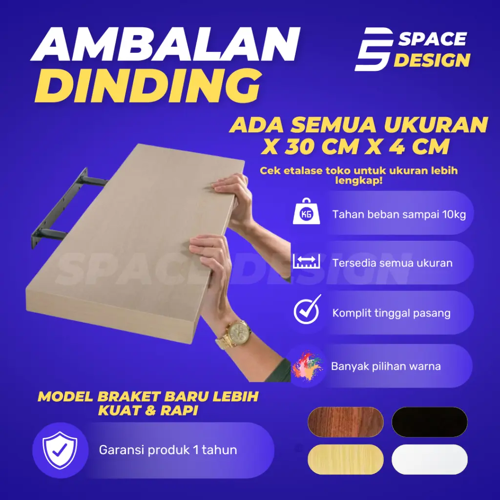Rak Ambalan Dinding Minimalis Hiasan Papan Hambalan Kayu Laci Melayang Dinding Ukuran 60cm 80cm 100cm 120cm 150cm Lebar 30cm Tebal 4cm Warna Putih Hitam Coklat