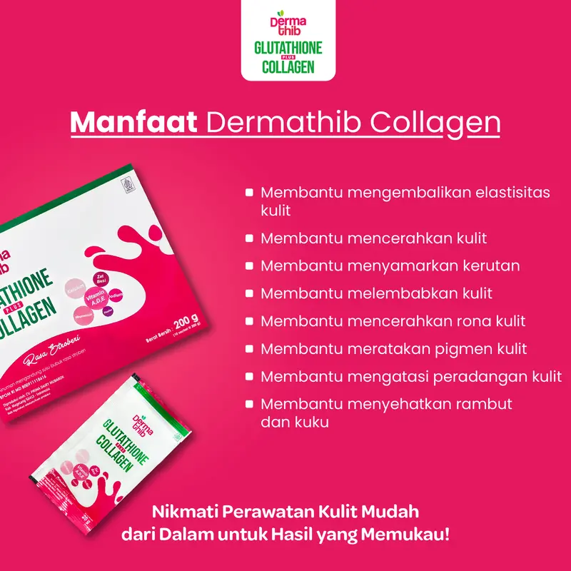 Dermathib - Glutation Plus Collagen Drink Whitening Booster Minuman Serbuk Pemutih Badan isi 10 sachet 2