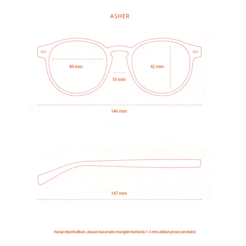 ASHER | Sunglasses Kacamata Gaya Hitam Anti UV Wanita Pria Retro Warna 7