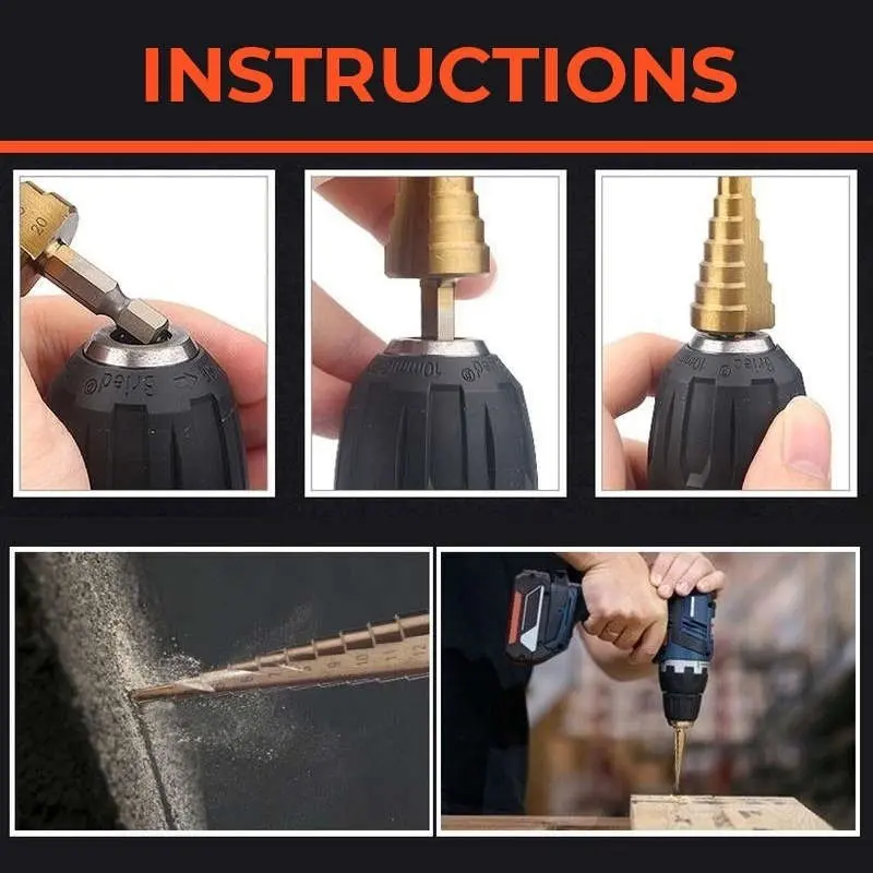 COD 6Pcs Mata Bor Pagoda Untuk Baja Spiral HSS Steel Titanium Coated mata bor Pagoda besi kerucut Cone drill hole saw 4