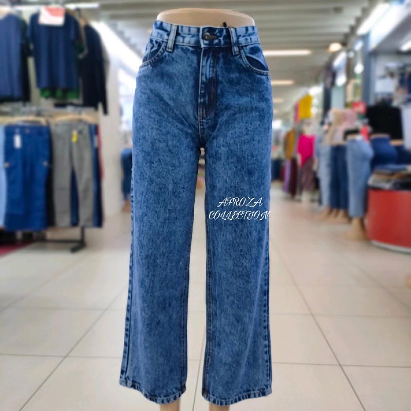 Wide Leg Acid Wash Long Palazzo.Premium Quality.Ready Stock 2