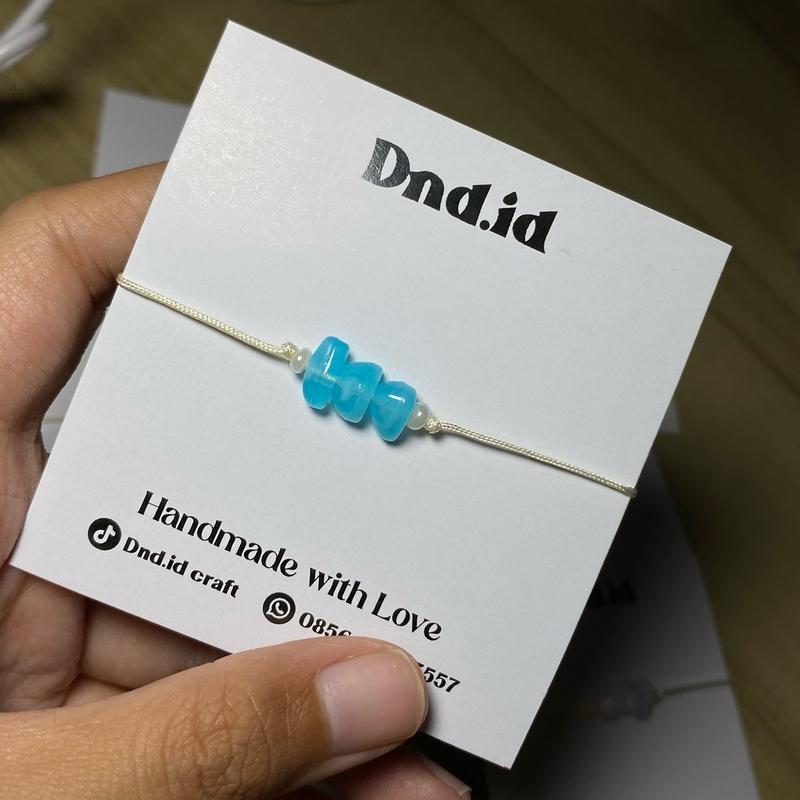 Gelang Serut Tali Giok Warna Ivory Manik Batu Elegan 6