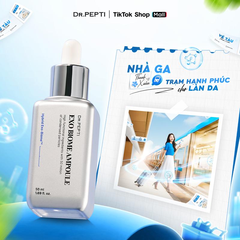 Tinh Chất Dưỡng Da, Serum Sáng Da, Cấp Ẩm Chống Lão Hoá Da Dành Cho Cả Nam Và Nữ Dr PEPTI EXO BIOME Ampoule 50ml