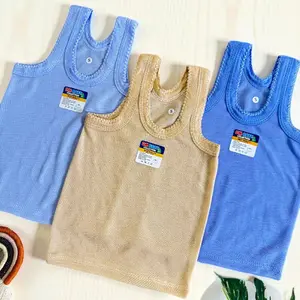 12 PCS SINGLET SERI BIRU KAOS DALAM ANAK / KAOS SINGLET BAYI / KAOS DALAM PEREMPUAN / KAOS DALAM LAKI - LAKI Laki-Laki Newborn Katun Fashion Miniset Putih