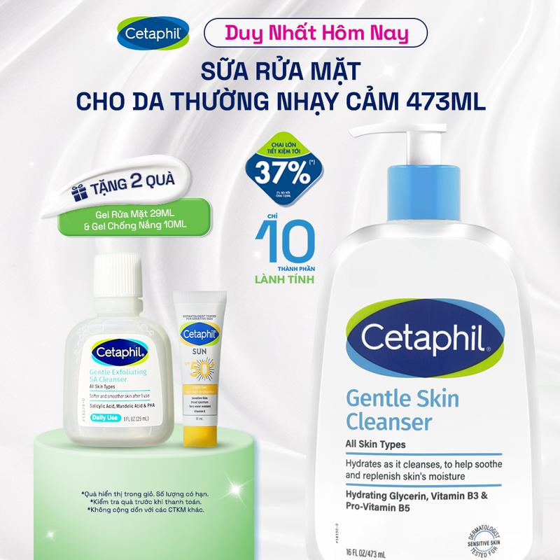 Long Chun Sữa rửa mặt dịu lành cho da nhạy cảm CETAPHIL GENTLE SKIN CLEANSER 473ML