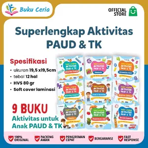 Buku Ceria Paket Super Lengkap Aktivitas Anak Paud dan Tk  9 buku || Buku aktivitas anak tk || Buku aktivitas anak paud || buku anak tk dan paud II Buku Aktivitas Lengkap Anak II buku edukasi untuk anak