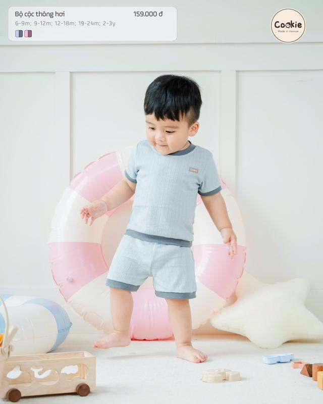 Cookie Bộ Quần Áo Cộc Tay Cookie Thông Hơi Cho Bé Gái Từ 6 Tháng Đến 3 Tuổi Chất Liệu Cotton Elastane Màu Hồng Tím Size 6 Tháng Đến 3 Tuổi