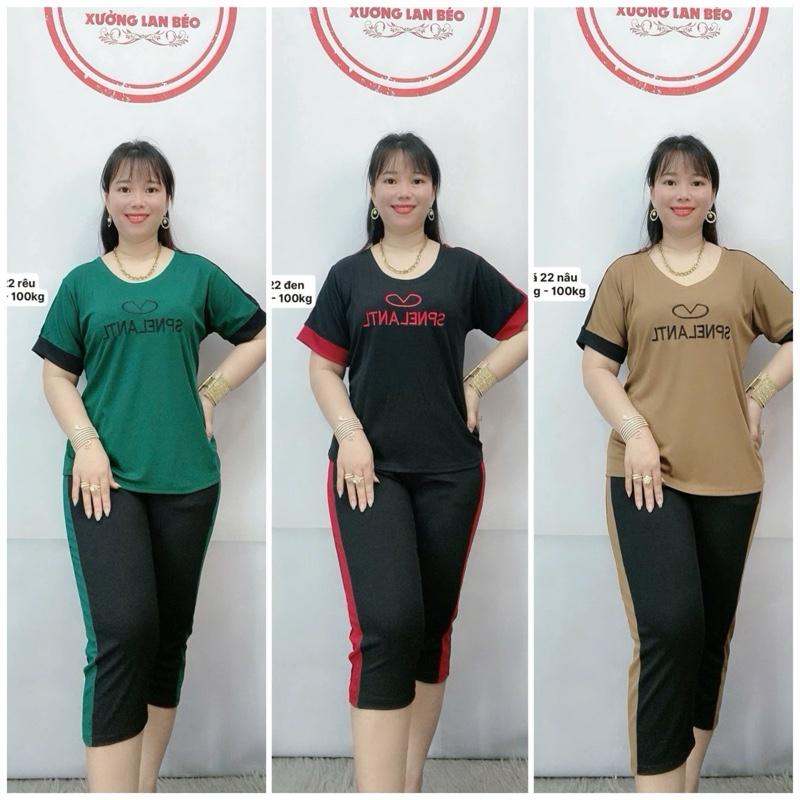 Mã 22 .Đồ bộ tay ngắn cổ tròn quần lửng chử thêu chất vải co giãn bốn chiều không nhăn không nhàu không xù lông cho nữ - Kem Áo Nhung đũi xốp Women