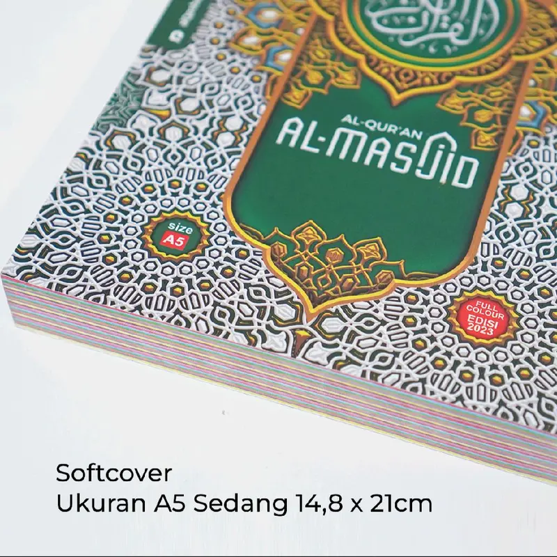 (3pcs) Al Qur'an Al Masjid | Spesial Wakaf | 1 Peket isi 3 Mushaf | Khat Bombay | 18 Baris | Al Qosbah | Quran 7