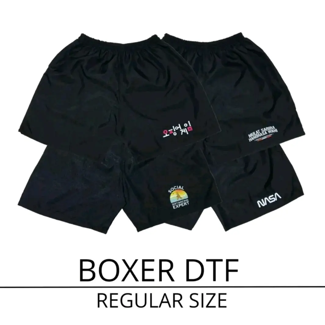 celana boxer sablon pria kolor pendek wanita all size nyaman santai harian ecer harga grosir termurah