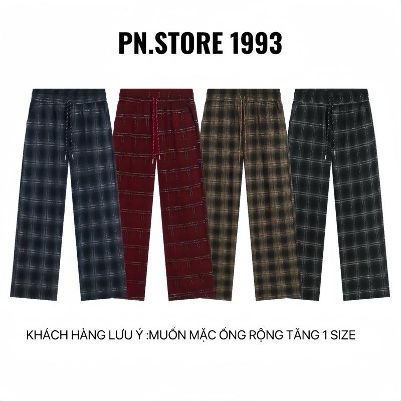 [ HÀNG LOẠI ĐẸP VẢI GIẦY CO GIÃN ] Quần Caro Ống Rộng Vải Dạ Nhung Dầy Dặn họa tiết oversized Quần Nam Nữ Cá Tính thời trang unisex quần dài Menswear Ong