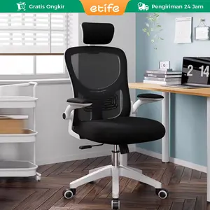Etife Kursi Gaming Pro Ergonomis dan Nyaman - Chairs Kantor dan Kursi Belajar Minimalis Material Besi Kokoh dan Kuat