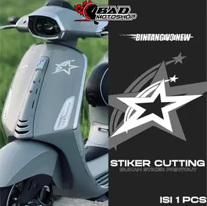 Stiker bintang V3 model baru stcker cutting keren aksesoris motor mobil helm reflective
