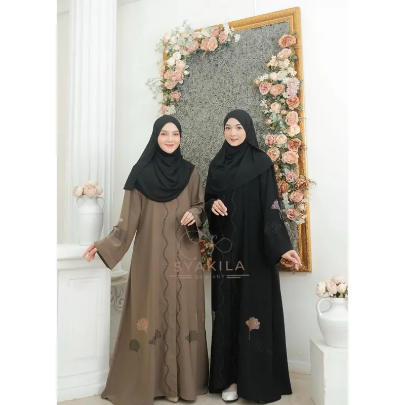 TSAMROH ABAYA by SYAKILA// ABAYA DUBAI LOKAL // GAMIS ABAYA ARAB MEWAH TERBARU BUSUI // ABAYA 2 in 1 Wanita Muslim Bordir