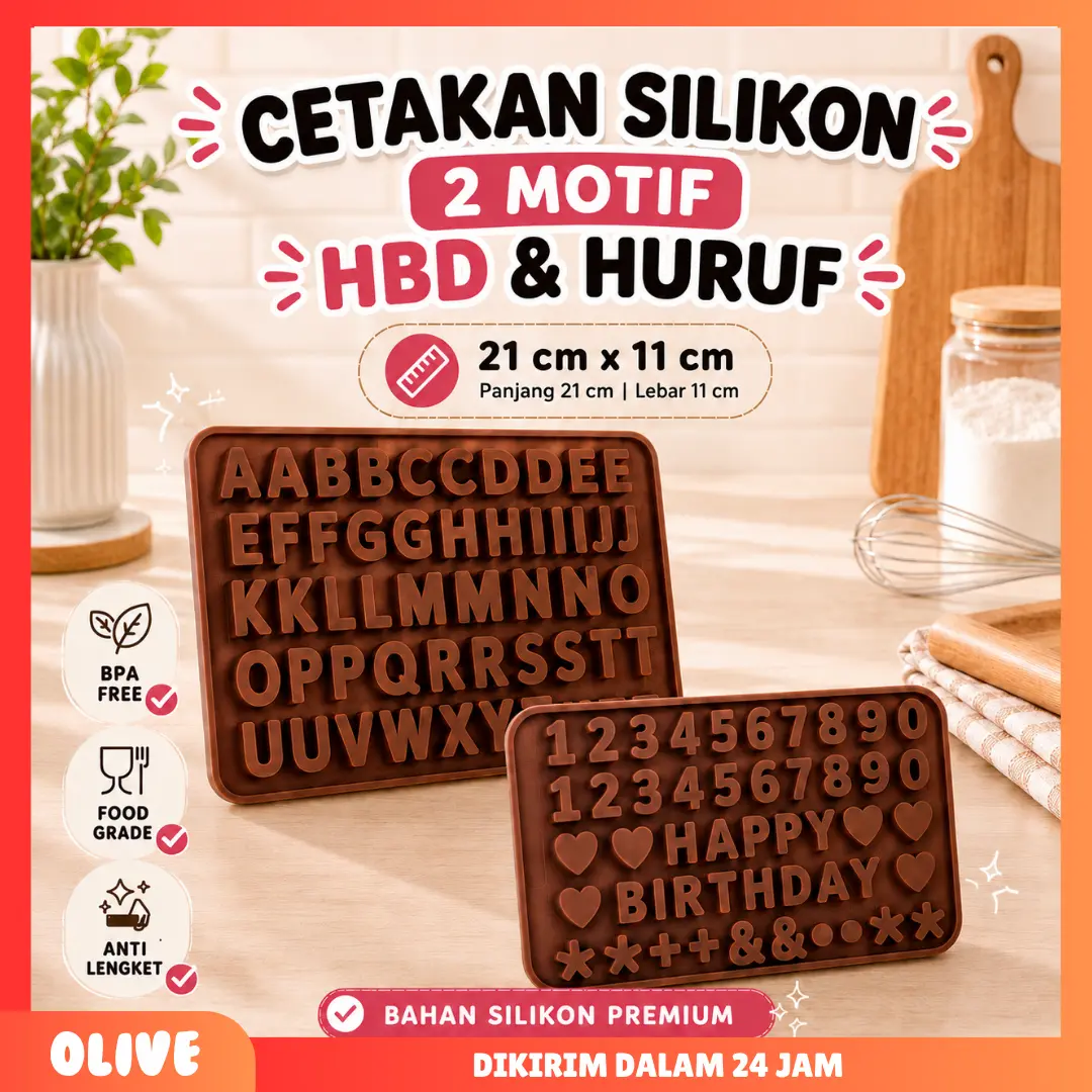 CETAKAN FONDANT CETAKAN SILICON CETAKAN HURUF FONDANT SILIKON MOLD KARAKTER ULANG TAHUN HAPPY BIRTHDAY