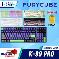 Gambar FURYCUBE K99 / K-99 PRO Wireless Mechanical Gaming Keyboard Gasket Struktur 5Pin Hotswappable RGB Backlight - Contour White, Platinum Switch dari TokoTeknoPro Kota Administrasi Jakarta Utara 1 Tokopedia