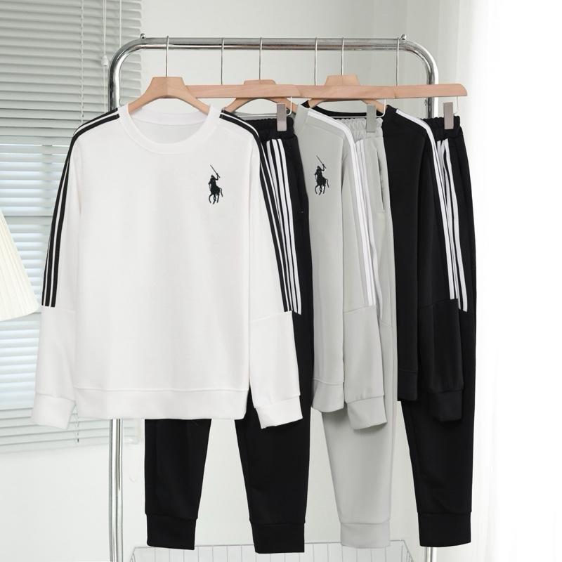 Set Bộ Thể Thao Thu Đông Nam Thêu 3 Sọc in Con Ngựa Hàng Cao Cấp Chất Vải Nỉ Da Cá Mềm Mịn Co Dãn 4 Chiều Sport Chạy Xe Đạp Top