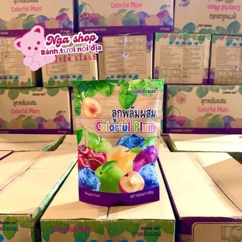 COMBO 4GÓI 1.6kg Kẹo ô mai xí muội Colorful Plum chữ Thái MIX 5 vị - Gói 408gr date mới 11 2026 Food Ăn