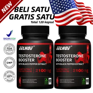 EELHOE 120 Kapsul Suplemen Testosteron, Energi Alami, Pendukung Kekuatan, Kapsul Vegetarian, Bebas Gluten