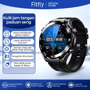 Fitfly SmartWatch X5/X6/GT3 Jam Tangan Pria Jam Running 1.45 inch Full Screen Bluetooth Call Jam Olahraga Light Titanium Anti Korosi Tahan Air Bergaransi 12bulan Original 100%