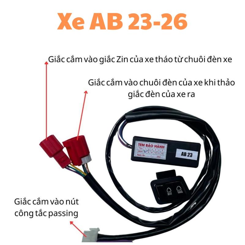 Bộ Công Tắc Tắt Đèn xe máy mạch passing đơn Lead Airblade SH160i 125i SHi 2026 SHmode AB 2026 Wave RSX Future Vario WinnerX Scoopy 2025 Stylo