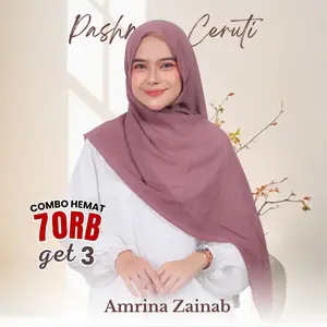 Pashmina Ceruty Babydoll Flowy Lembut Elegan - Amrina Zainab