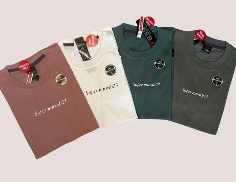 4 Pcs 100 Ribu Kaos DISTRO Pria Wanita Bahan Semi Katun BRANDED Lengan Pendek 1
