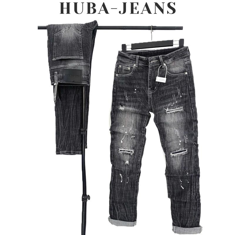  Quần jean nam HUBA-JEANS cao cấp slimfit ống đứng- Menswear Pants Có Túi Denim quầntàntật quần purple quần biker 