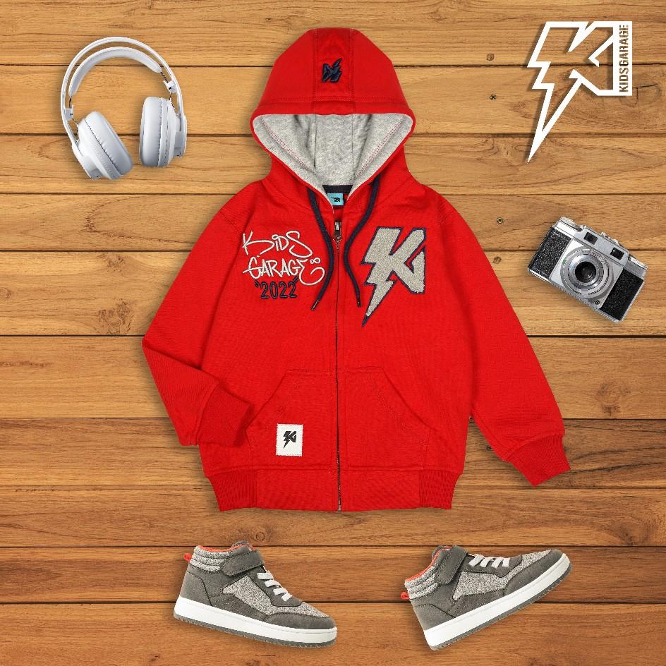 KidsGarage Sweater Hoodie Zipper Anak Keren Laki-laki & Perempuan (Sweater PREMIUM) dengan Bordir Motif Kumis Kucing - Bulu, Fashion