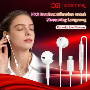 XIBTER H13 Wired Sound	 Card Headset 2in1 Bluetooth Live dengan Mikrofon In-Ear & Rekaman HD untuk HP PC Soundcard Karaoke Live Stream  Earphones