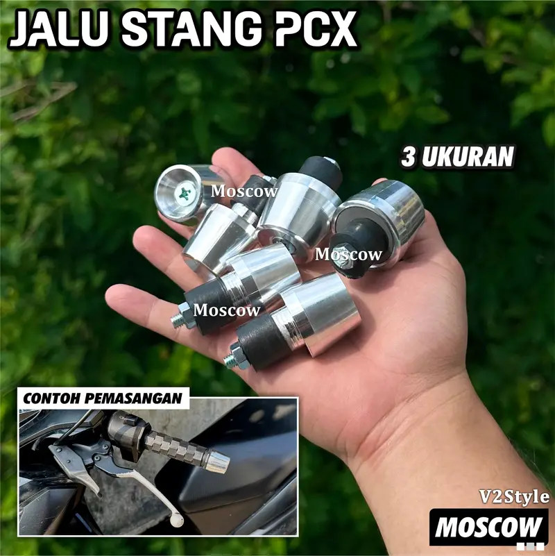 HARGA 2PCS JALU STANG BANDUL BALANCER CHROME STIR BAR END NINJA Nmax Pcx Beat Vario Scoopy Revo Supra Sonic Mio Xeon Jupiter Aerox Xride Genio