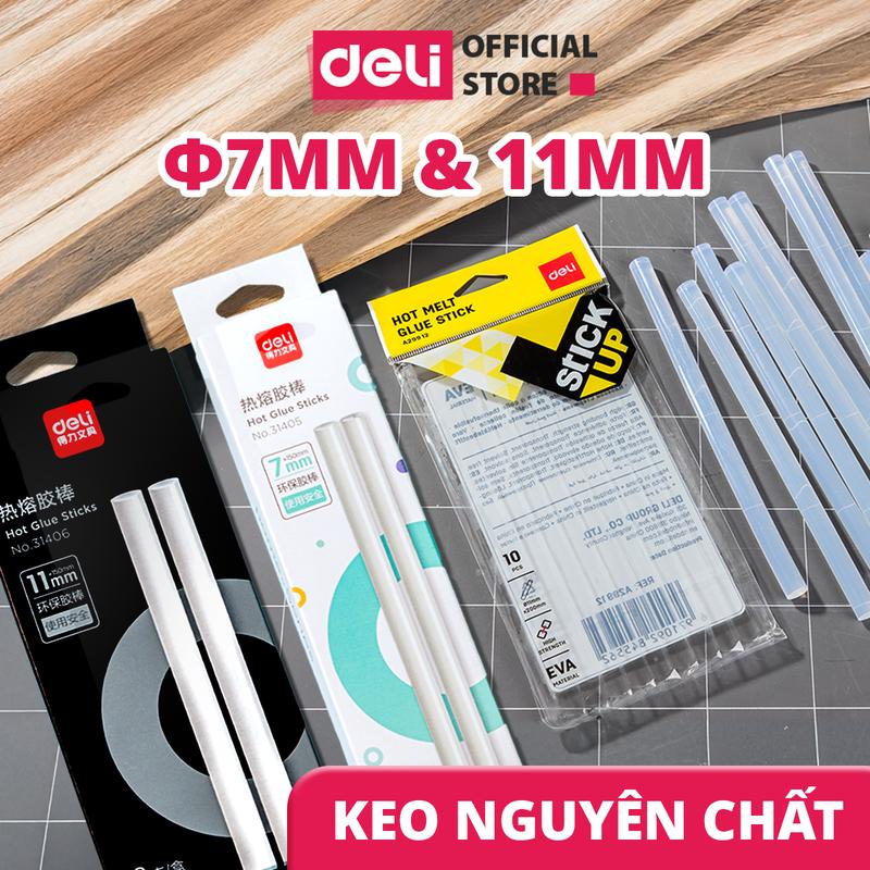 Keo nến Deli đường kính 7mm 11mm – keo nhiệt đa năng – dễ chảy bám dính tốt – phù hợp súng bắn keo mini và lớn