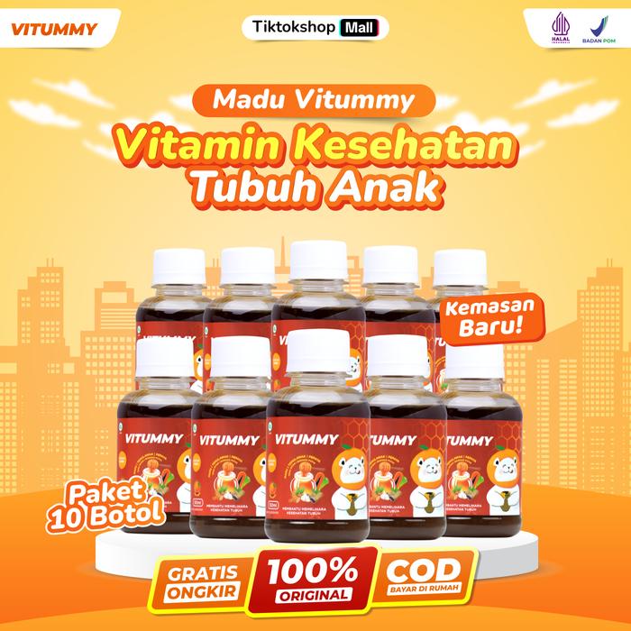 Gambar Madu Vitummy 10 Botol - Vitamin Nafsu Makan dan Daya Tahan Tubuh Anak 130 ml dari Vitummy Kota Administrasi Jakarta Timur Tokopedia