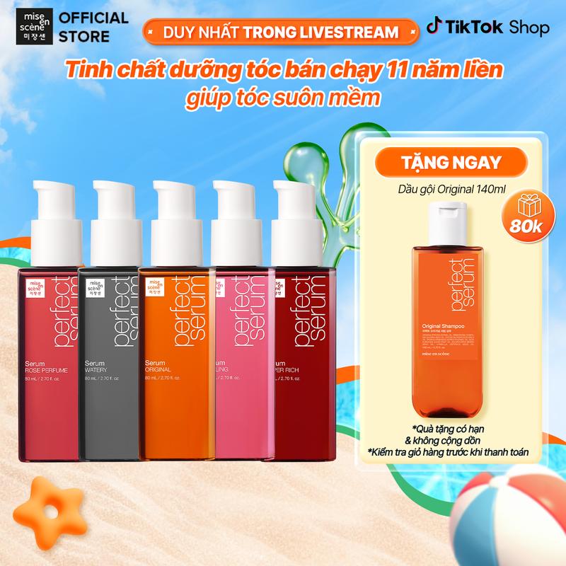 Mise en scène x Hannah - Tinh chất dưỡng tóc mise en scène Perfect Serum 80ml phục hồi hư tổn, suôn mượt, chắc khỏe