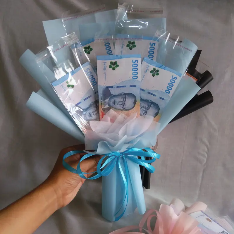 Buket Uang Kosongan 5 Lembar, 3 Lembar untuk Hadiah Wisuda dan Acara Lainnya 4