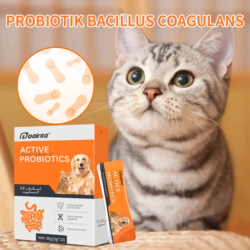 PUAINTA Probiotik Anjing Dan Kucing Atasi Diare Muntah Dan Gangguan Pencernaan Menjaga Kesehatan Usus Anabul suplemen pencernaan hewan 1 Box/10 Strip 1