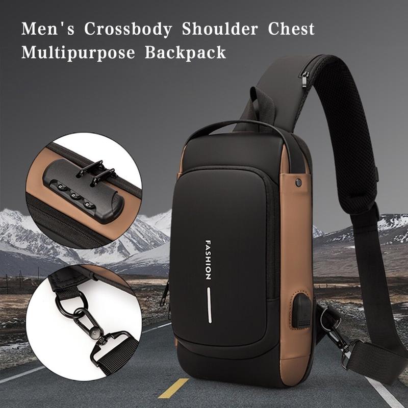 USB Charging Anti Theft Waterproof Men Shoulder Bag Crossbody Chest Bag For Travel And Daily Use 8