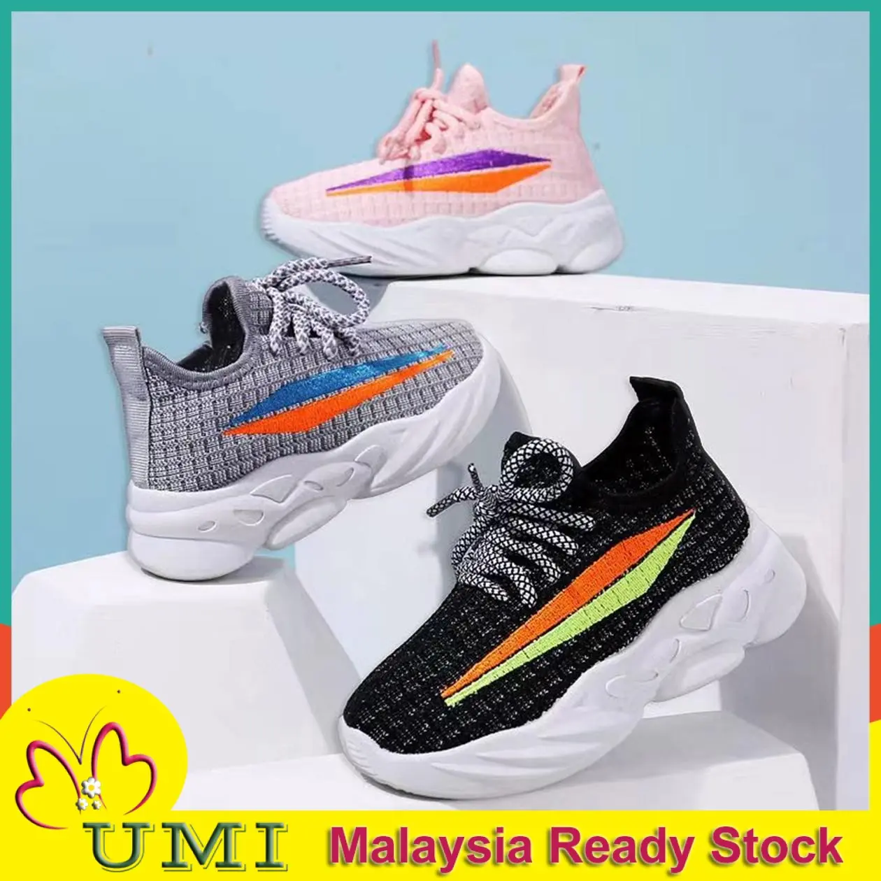 【Ready Stock】 UMI US239 Kids Shoes Outdoor Casual Children Fashion Girls Sneakers Boys Kasut Budak Lelaki Perempuan