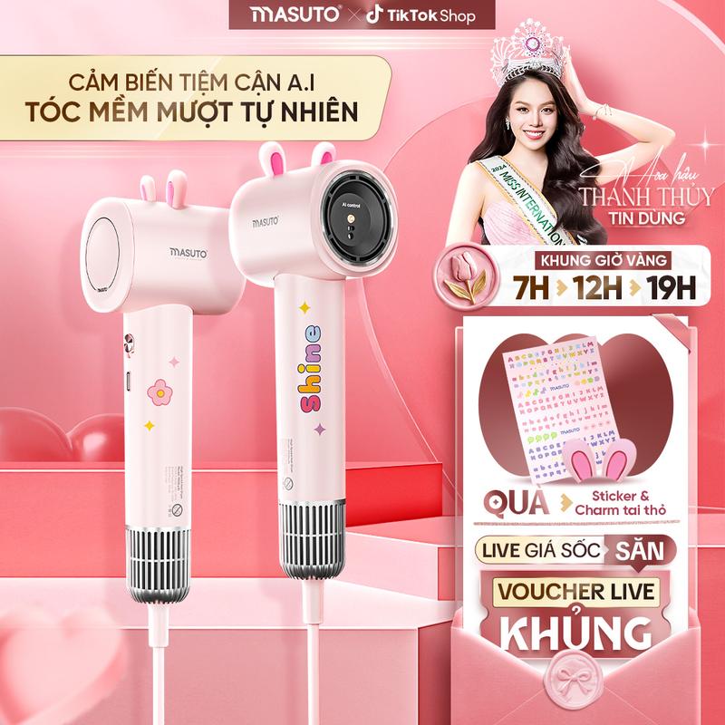 Máy sấy tóc ion âm Masuto Skylon - BESTSELLER HB - công suất 1400w sấy nhanh 2 chiều nóng lạnh tạo kiểu bảo vệ tóc, Bảo hành 24 tháng