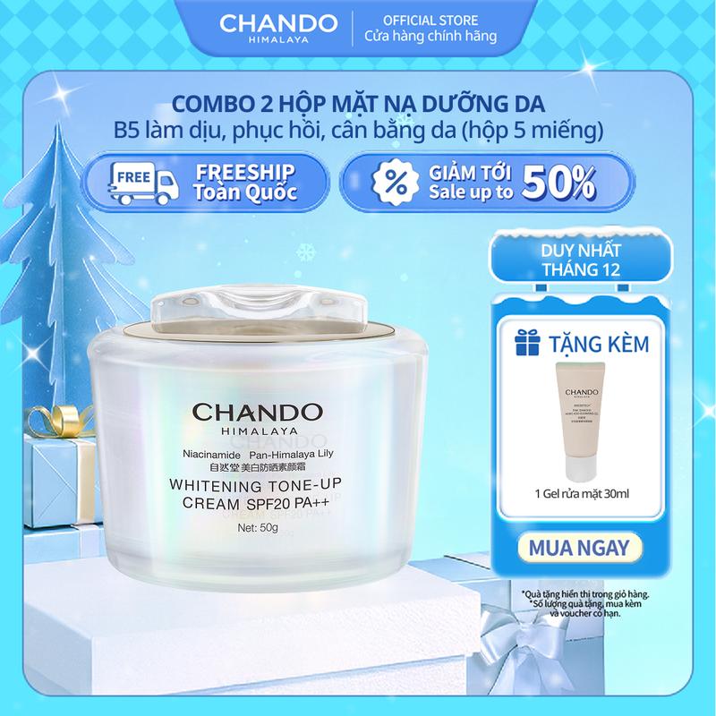 EX Kem Hỗ trợ Dưỡng trắng Nâng tông tức thì SPF20 PA++ 50g Chando Himalaya
