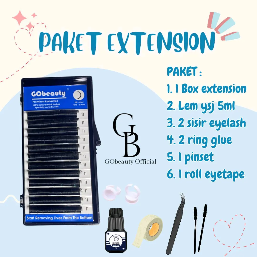 (GObeuaty) BULUMATA TANAM SEPAKET TIPE SINGLE  EYELASHES EXTENTION DD CURLY