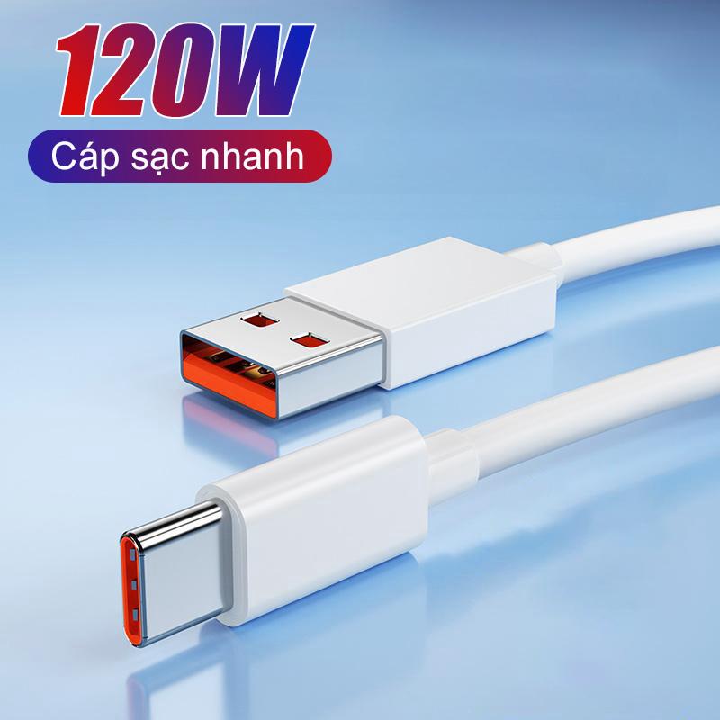 Cáp sạc nhanh USB sang Type C 120W cho Xiaomi Redmi vivo oppo chiều dài 1m 2m - Phụ kiện điện thoại di động