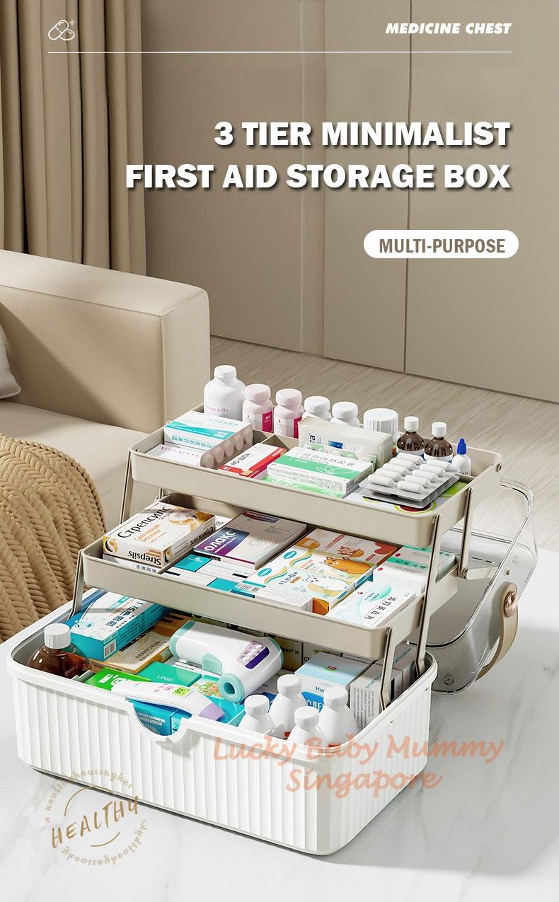 Product Introduction of Minimalist First Aid Storage Box 3 Tier Multi-purpose Clear Medicine Tool Box Container Large Capacity Organiser 10