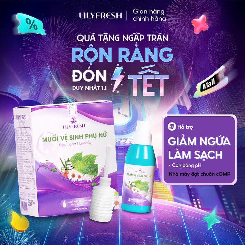 Bộ Muối & Dung Dịch Vệ Sinh Phụ Nữ LilyFresh | Chiết Xuất Lá Trầu Không & Nano Nghệ | Dịu Nhẹ Cân Bằng Độ Ẩm