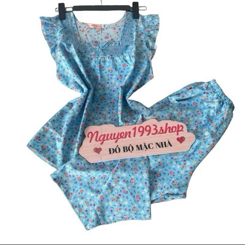 (40-75kg) Set đồ bộ cánh tiên quần lửng có túi, vải lụa mềm mịn Nữ