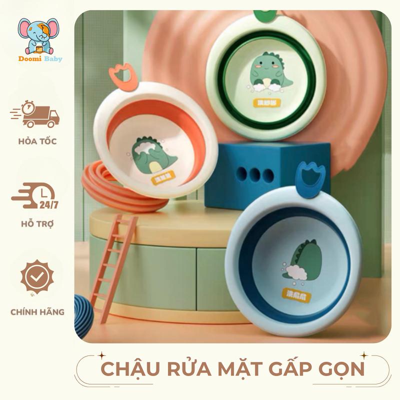 [Rẻ Vô Địch] Chậu Rửa Mặt Gấp Gọn Họa Tiết Siêu Xinh Cao Cấp Cho Bé Siêu Tiện Lợi Doomi Shop - HT719