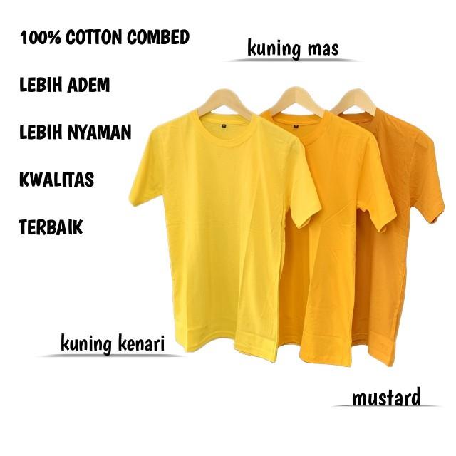 Product Introduction of Kaos Polos Kuning Series,Kuning Kenari,Kuning Mas, Kuning Mustard, Kuning Orange Katun Polos Mustard Combat Pendek Distro Pria Nyaman 2