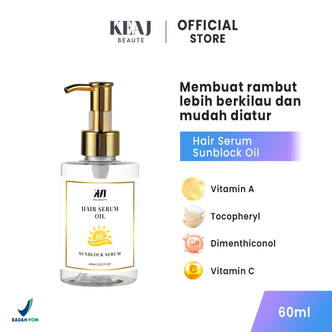KEAJ Hair Serum Oil Sunblock Hari Care dengan Vitamin untuk Perawatan Rambut - Haircare
