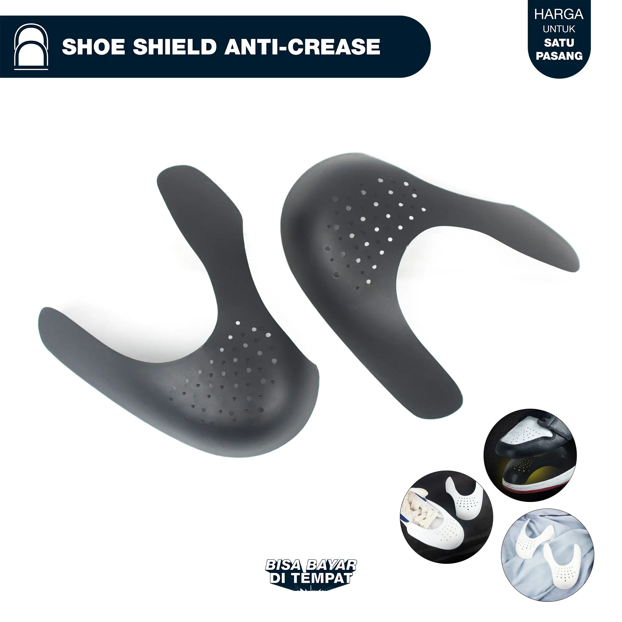 [BISA COD] Shoe Shield Pelindung Sepatu Pria & Wanita Anti Kerut Hitam