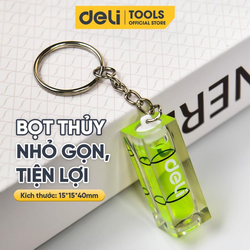 Ống thước bọt thủy cân bằng Deli dạng móc khóa - nhỏ gọn - cân bằng tranh, sử dụng nhiều mục đích